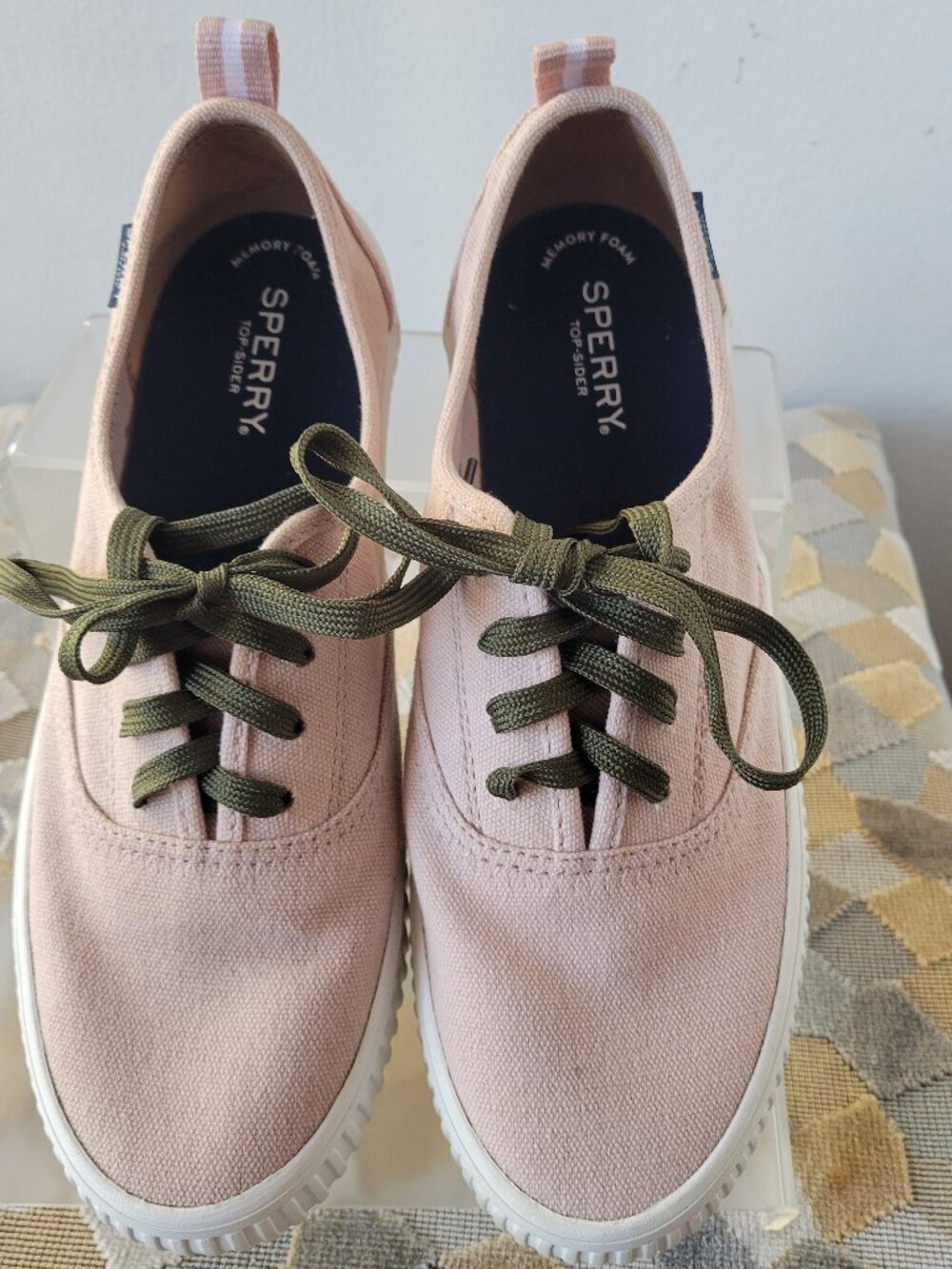 Sperry Women's Pink Canvas Lace-Up Sneakers